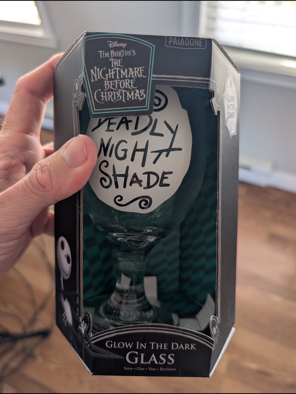 The Nightmare Before Christmas Glow-In-The-Dark Glass - Teal & Black - Picture 1 of 1